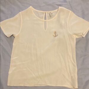 Joie 100% silk top with anchor